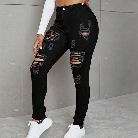 SHEIN sexy high waist ripped jeans - Picture 3 of 3